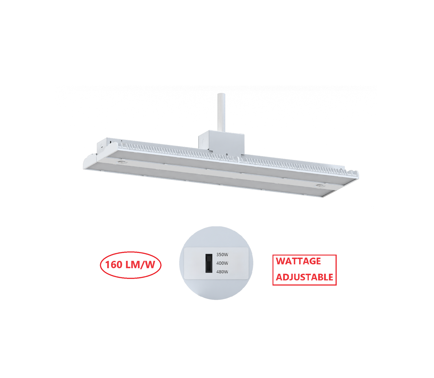 HBW480W LED LINEAR HIGH BAY LIGHT WITH WATTAGE ADJUSTABLE