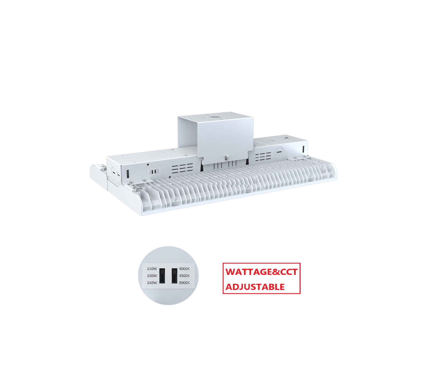 HBW 240W LED LINEAR HIGH BAY LIGHT WITH CCT&WATTAGE ADJUSTABLE
