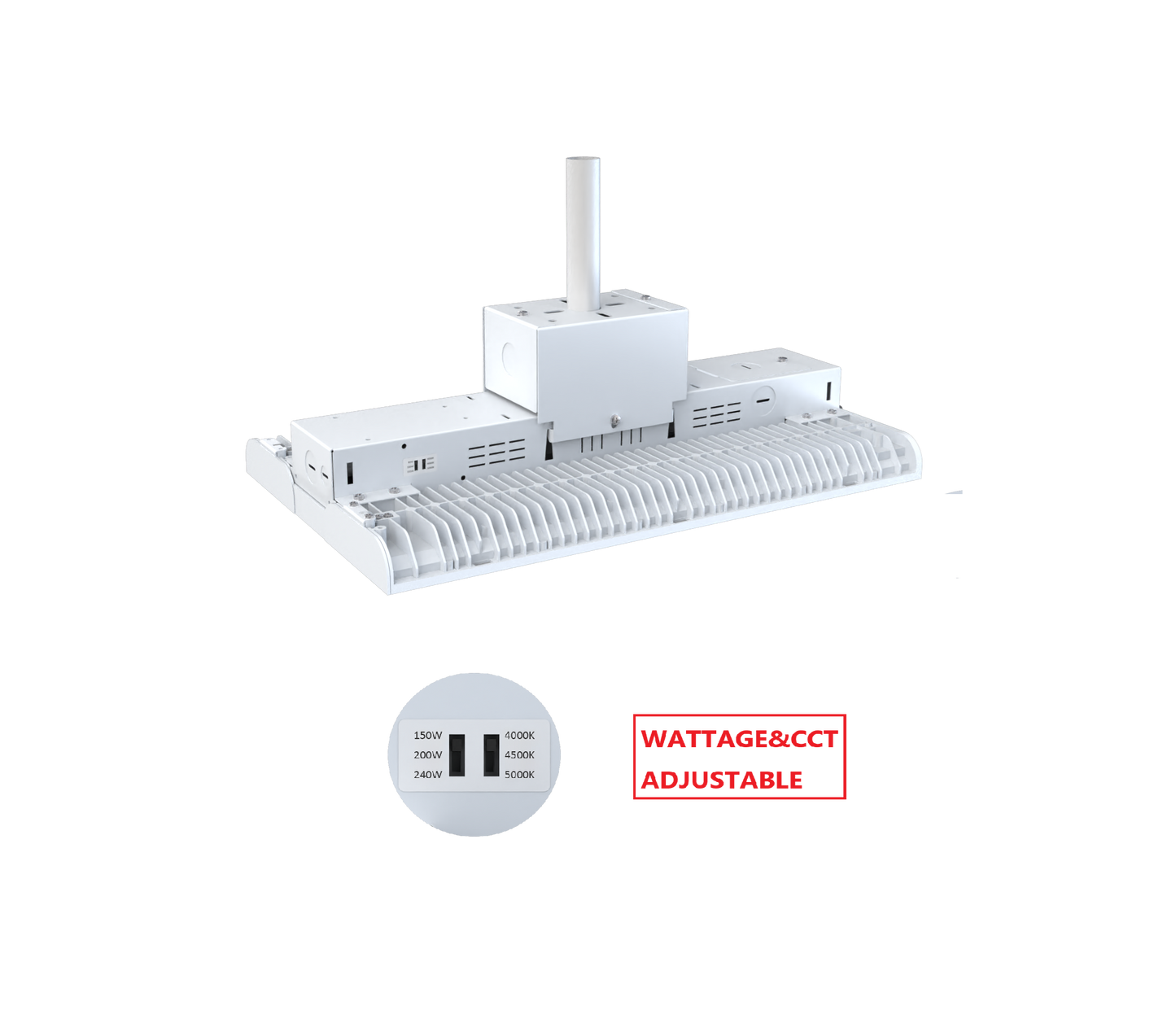 HBW 240W LED LINEAR HIGH BAY LIGHT WITH CCT&WATTAGE ADJUSTABLE