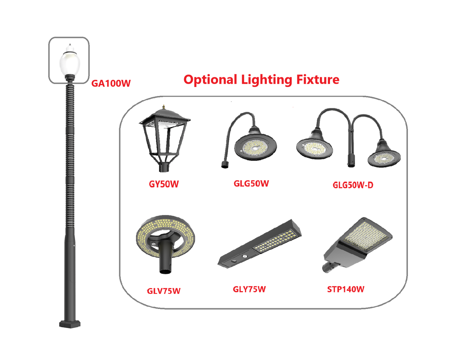 PRS(THREE SECTION) SOLAR COURTYARD LIGHT