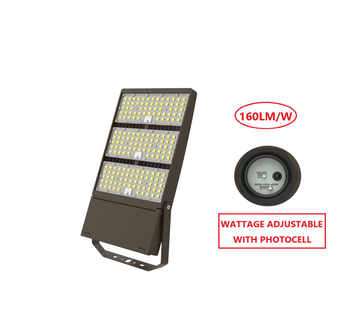 FLZ500W LED FLOOD LIGHT WITH WATTAGE ADJUSTABLE