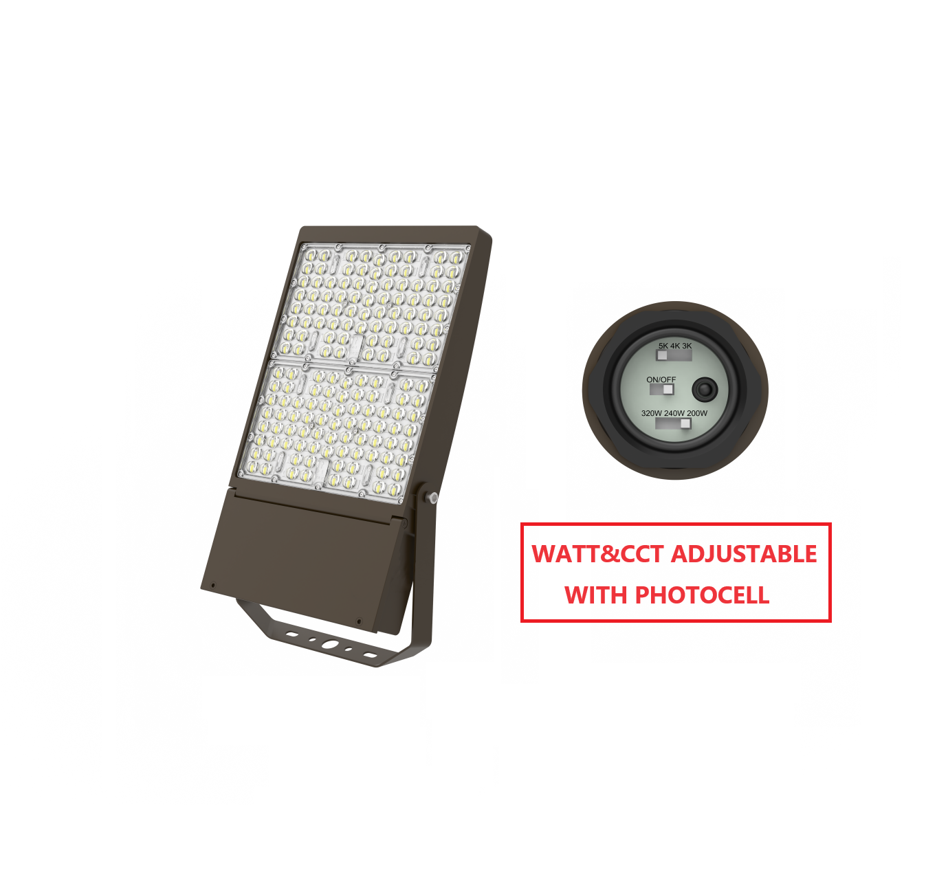 FLZA320W LED FLOOD LIGHT WITH CCT&WATTAGE ADJUSTABLE
