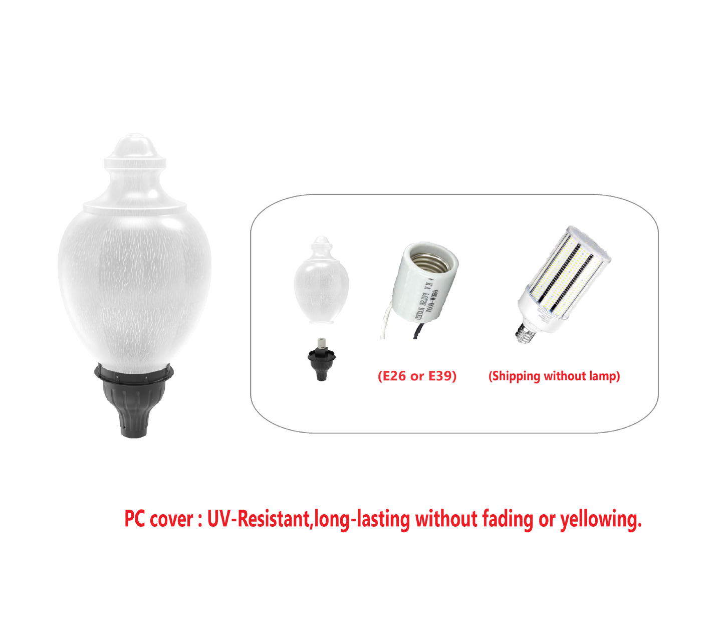 GA SERIES LED ACORN AND HEAT SINK