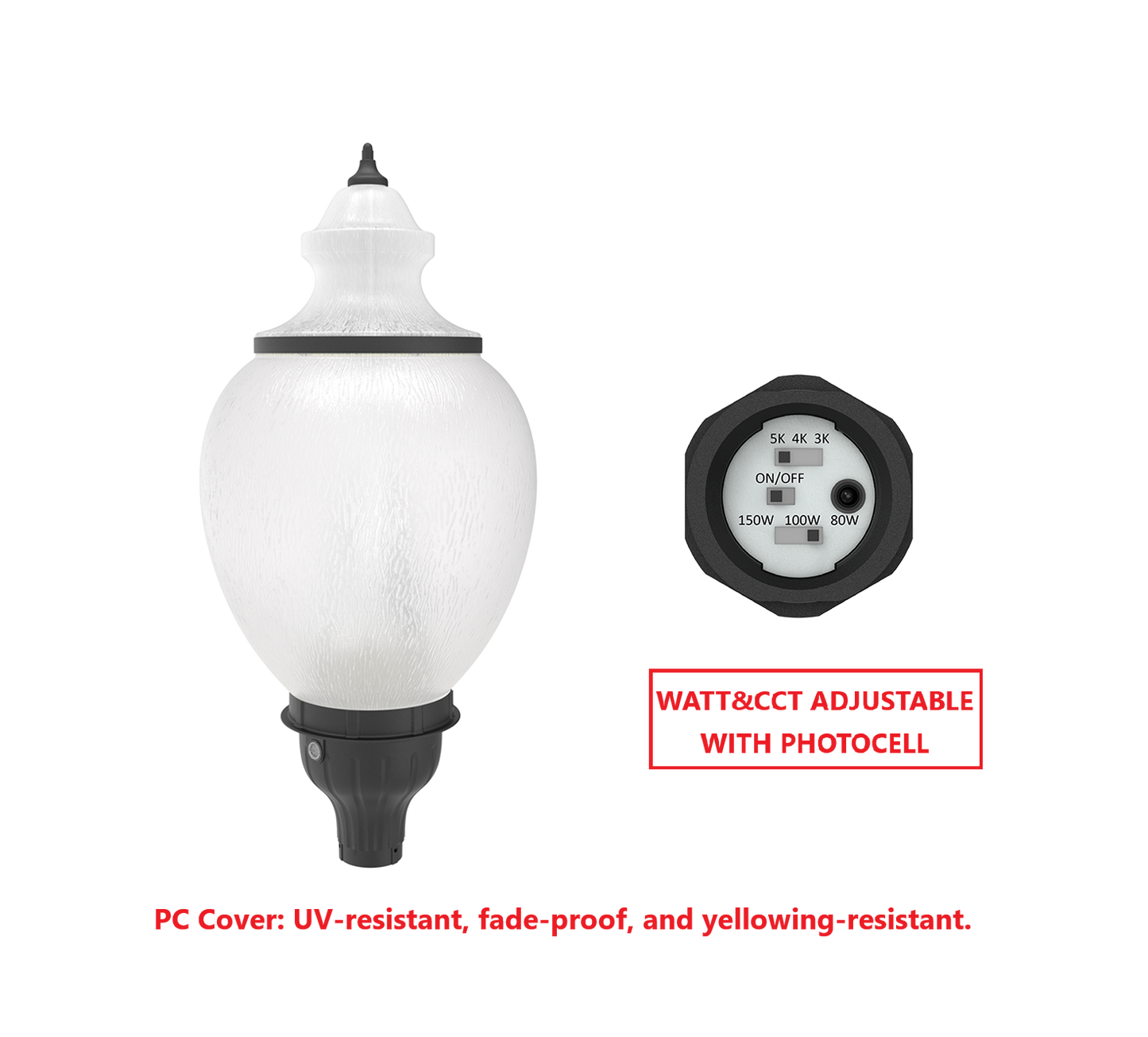 GA150W LED ACORN FIXTURE