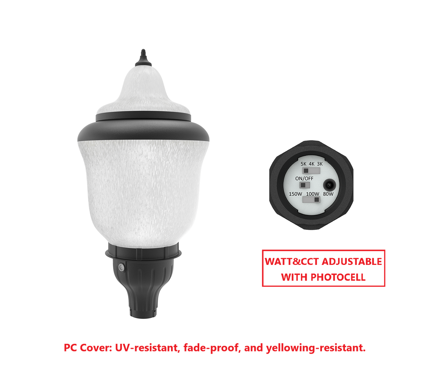 GB150W LED ACORN FIXTURE