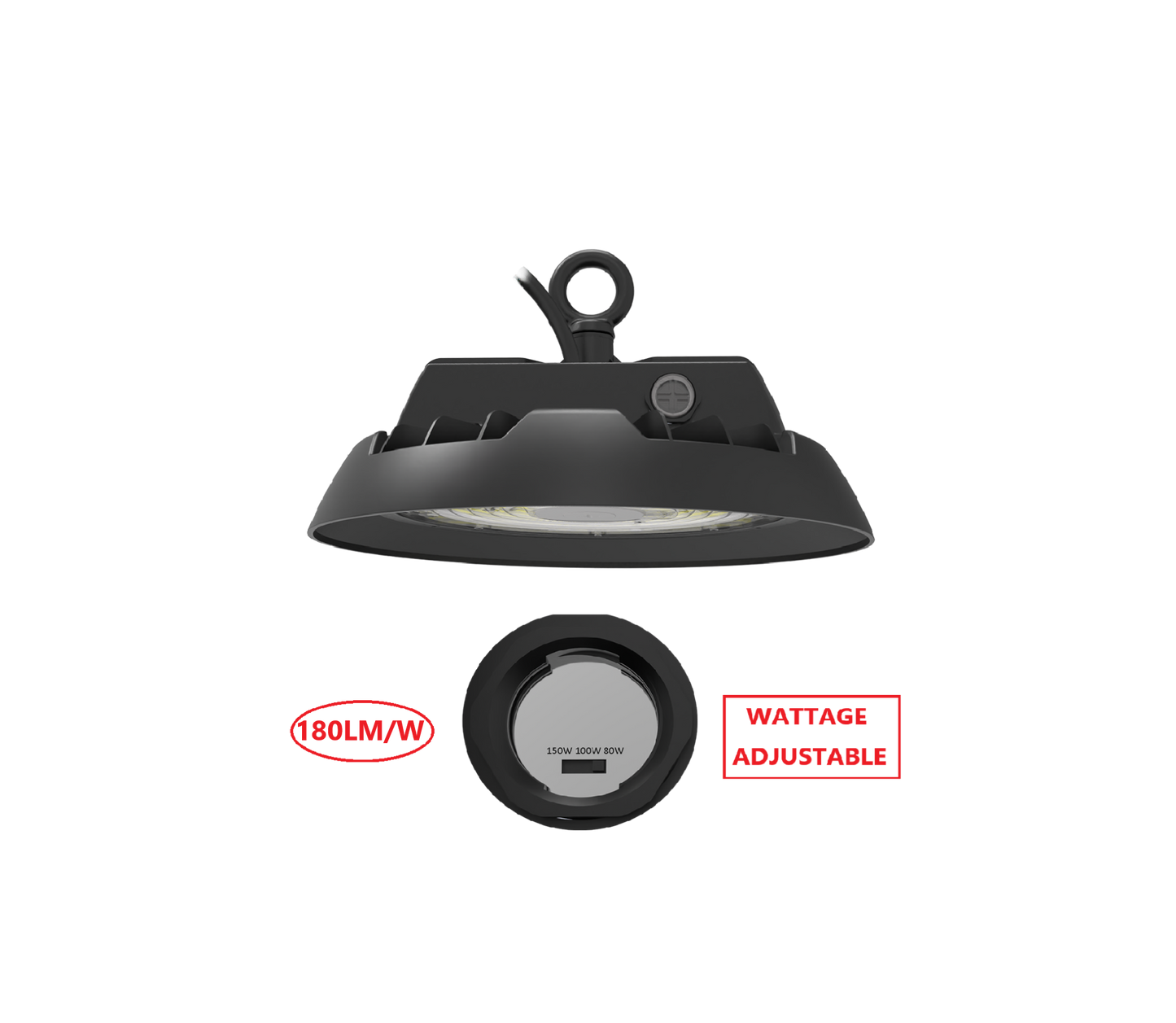 HBT150W LED UFO HIGH BAY LIGHT WITH WATTAGE ADJUSTABLE