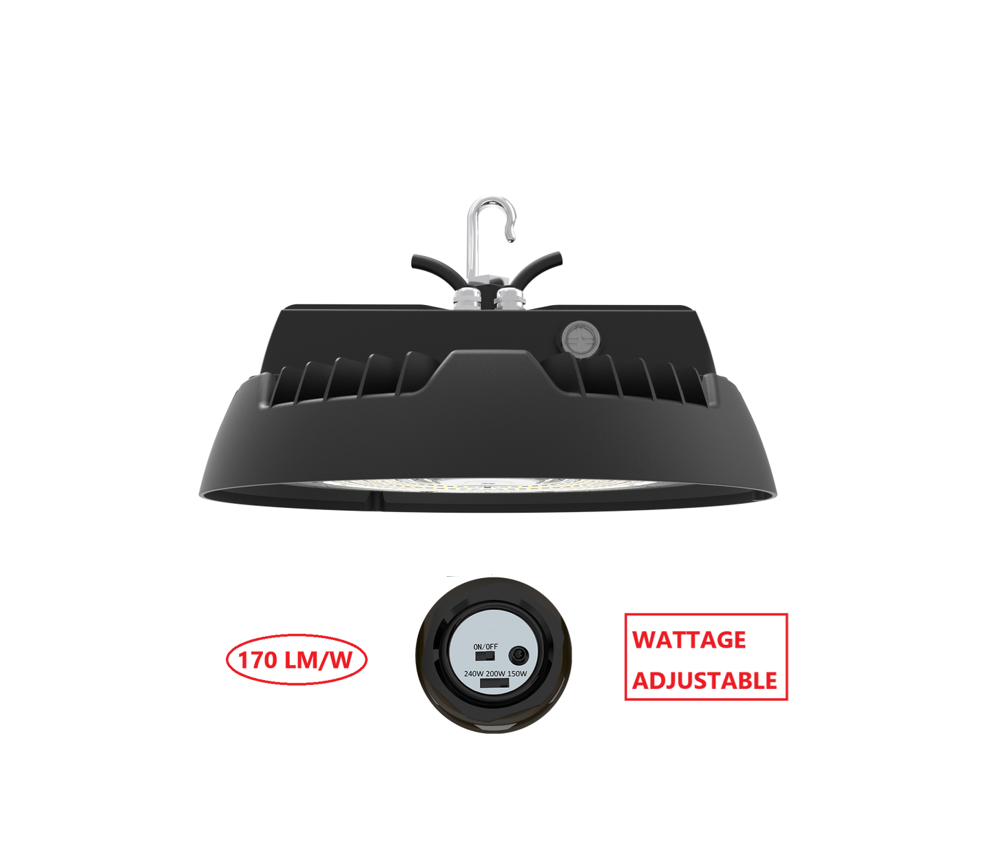 HBT240W LED UFO HIGH BAY LIGHT WITH WATTAGE ADJUSTABLE