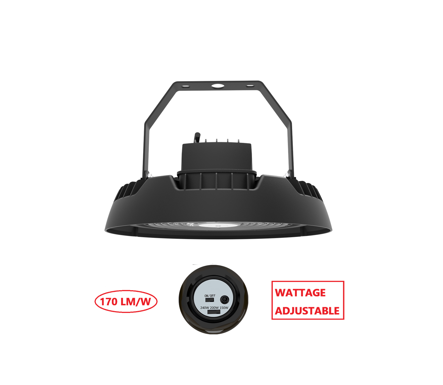 HBT240W LED UFO HIGH BAY LIGHT WITH WATTAGE ADJUSTABLE