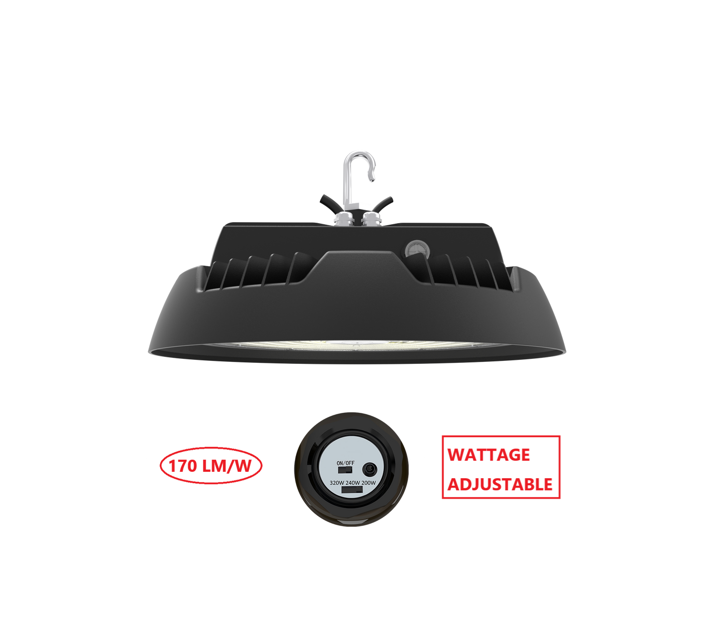 HBT320W LED UFO HIGH BAY LIGHT WITH WATTAGE ADJUSTABLE