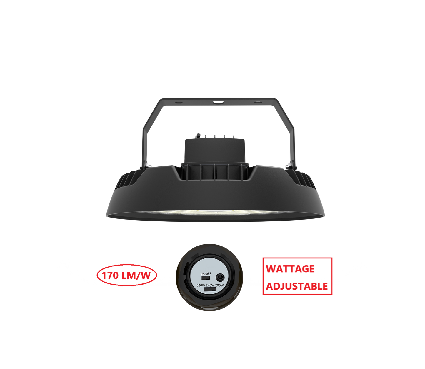 HBT320W LED UFO HIGH BAY LIGHT WITH WATTAGE ADJUSTABLE
