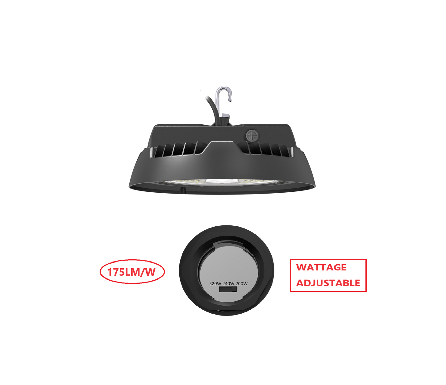 HBT320W LED UFO HIGH BAY LIGHT WITH WATTAGE ADJUSTABLE