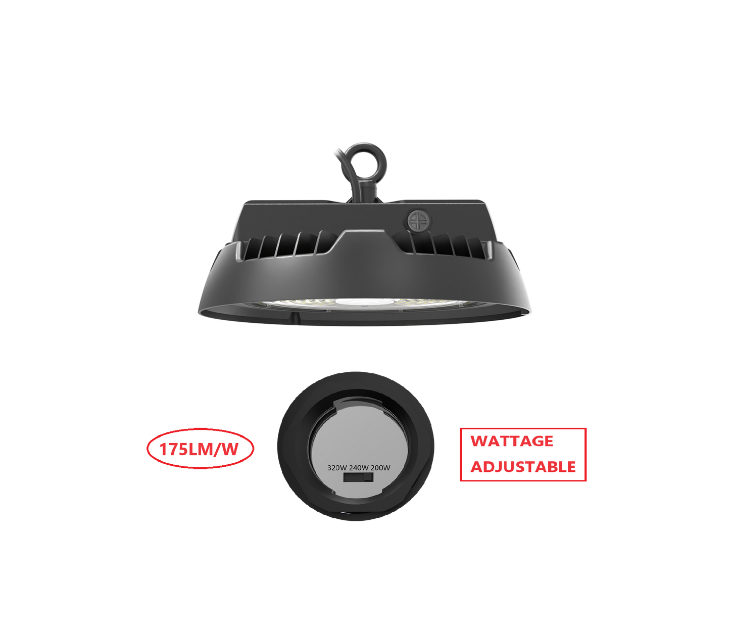 HBT320W LED UFO HIGH BAY LIGHT WITH WATTAGE ADJUSTABLE