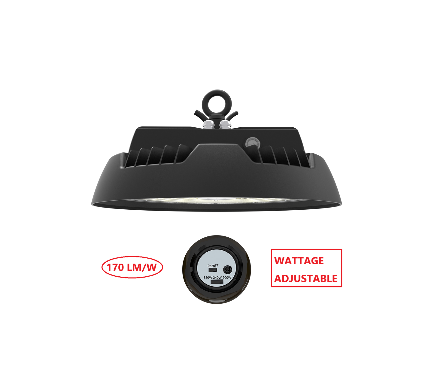HBT320W LED UFO HIGH BAY LIGHT WITH WATTAGE ADJUSTABLE