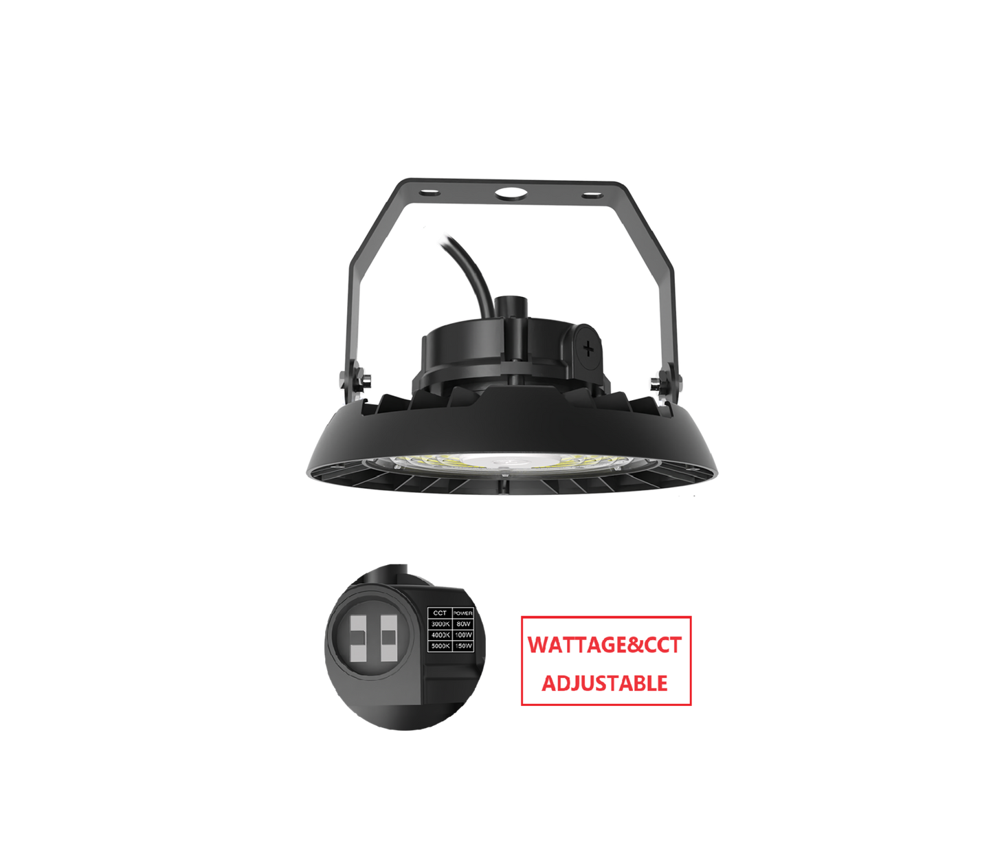 HBV150W LED UFO HIGH BAY LIGHT WITH CCT&WATTAGE ADJUSTABLE