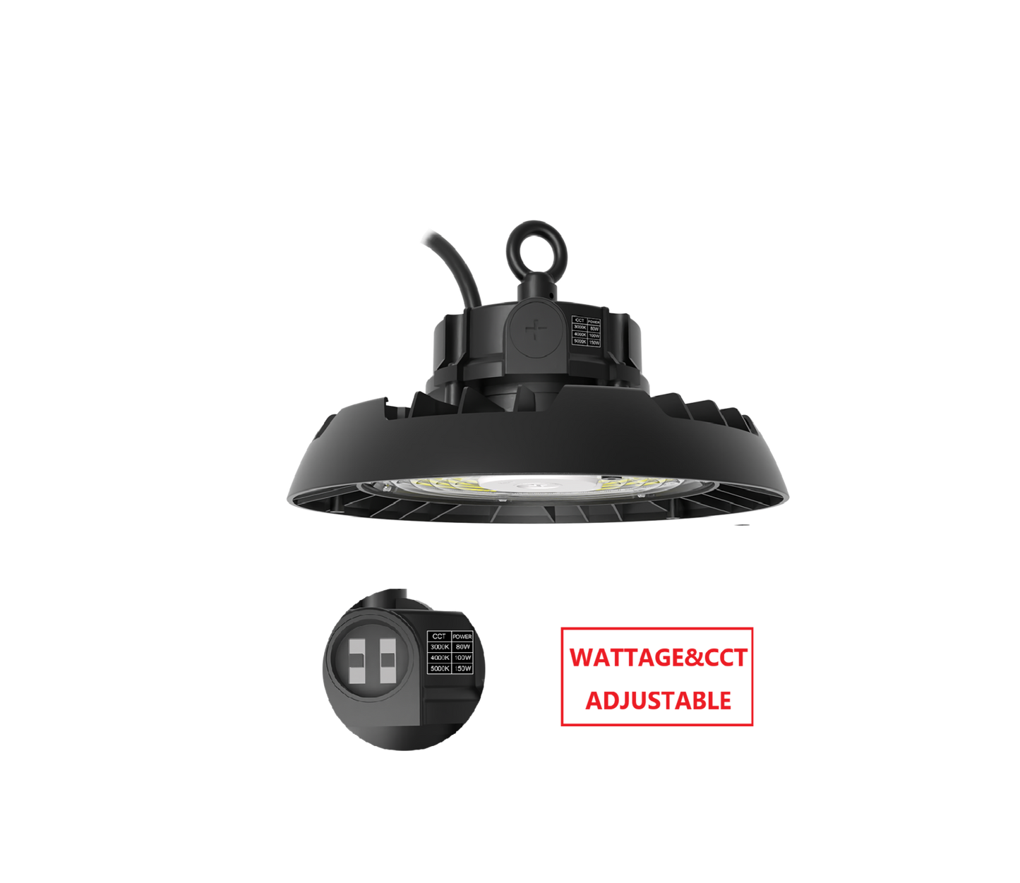 HBV150W LED UFO HIGH BAY LIGHT WITH CCT&WATTAGE ADJUSTABLE