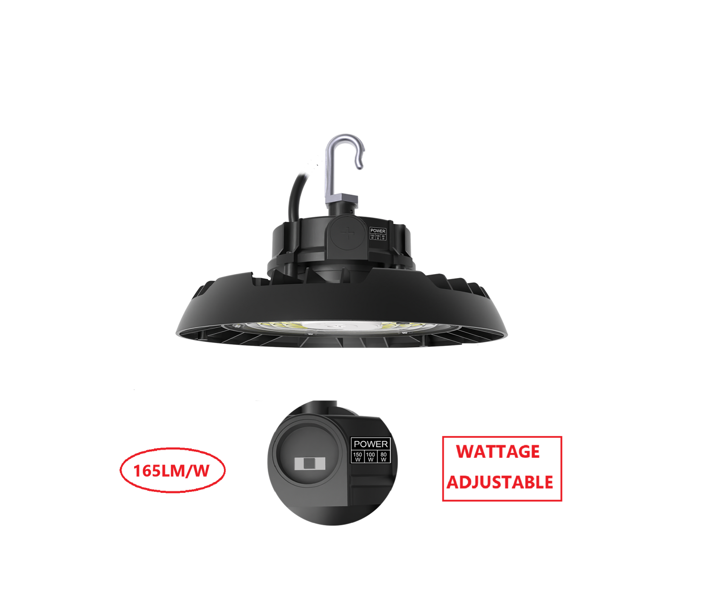 HBV150W LED UFO HIGH BAY LIGHT WITH WATTAGE ADJUSTABLE