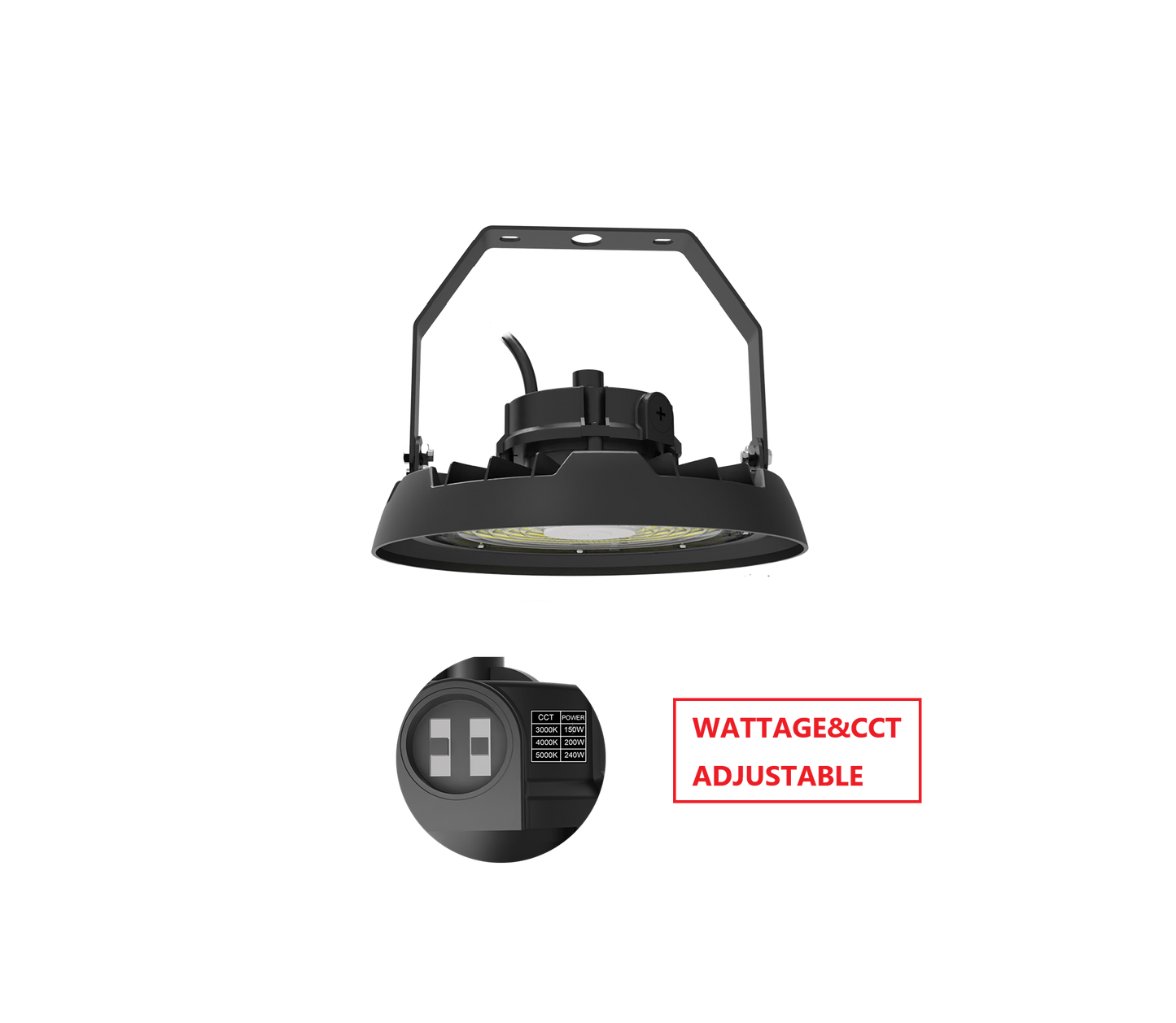 HBV240W LED UFO HIGH BAY LIGHT WITH CCT&WATTAGE ADJUSTABLE