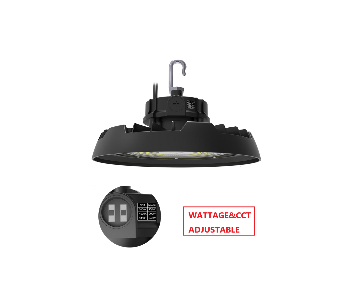 HBV240W LED UFO HIGH BAY LIGHT WITH CCT&WATTAGE ADJUSTABLE