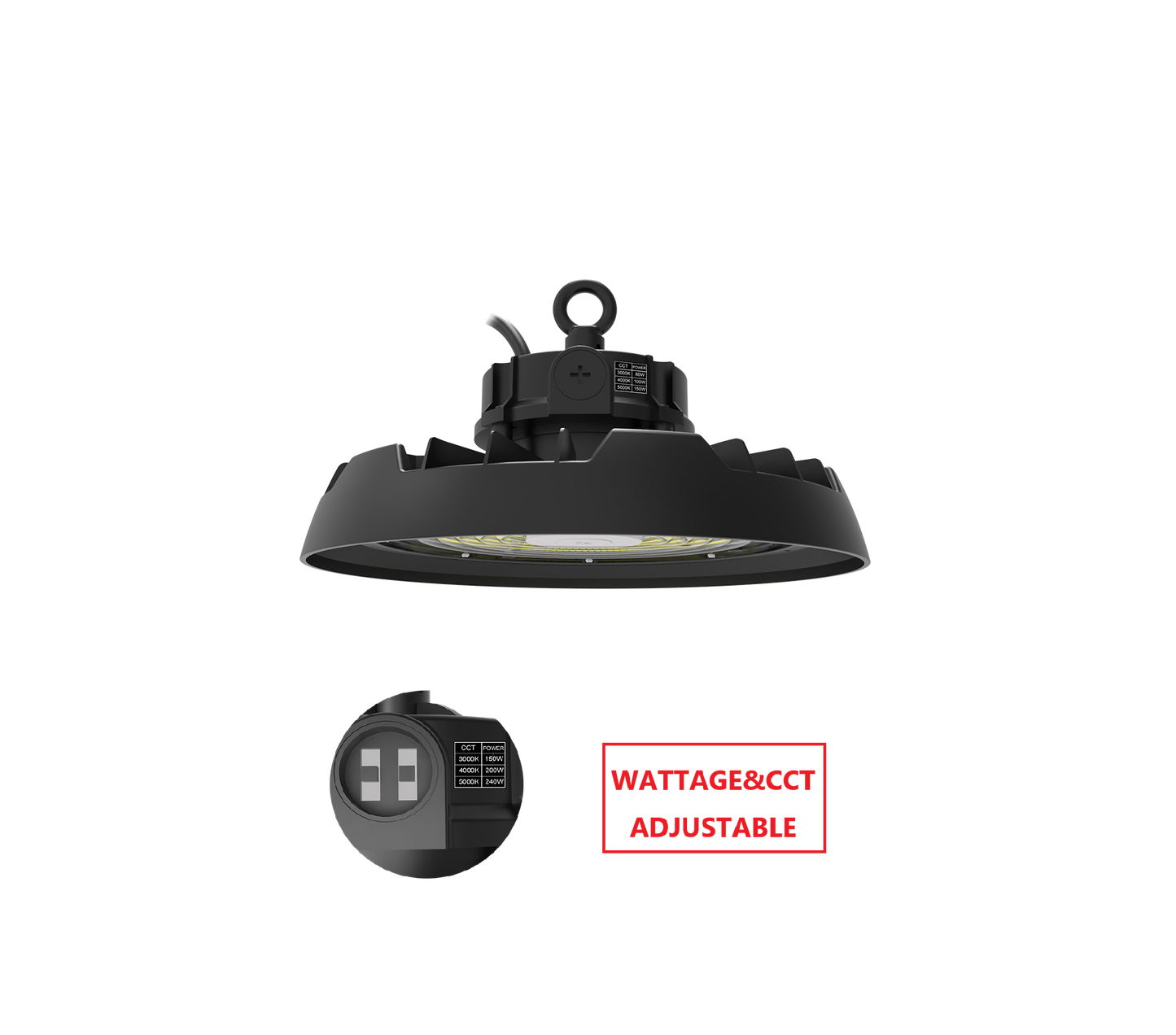 HBV240W LED UFO HIGH BAY LIGHT WITH CCT&WATTAGE ADJUSTABLE