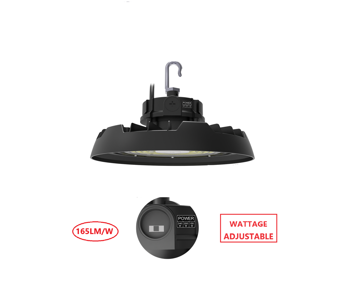 HBV240W LED UFO HIGH BAY LIGHT WITH WATTAGE ADJUSTABLE