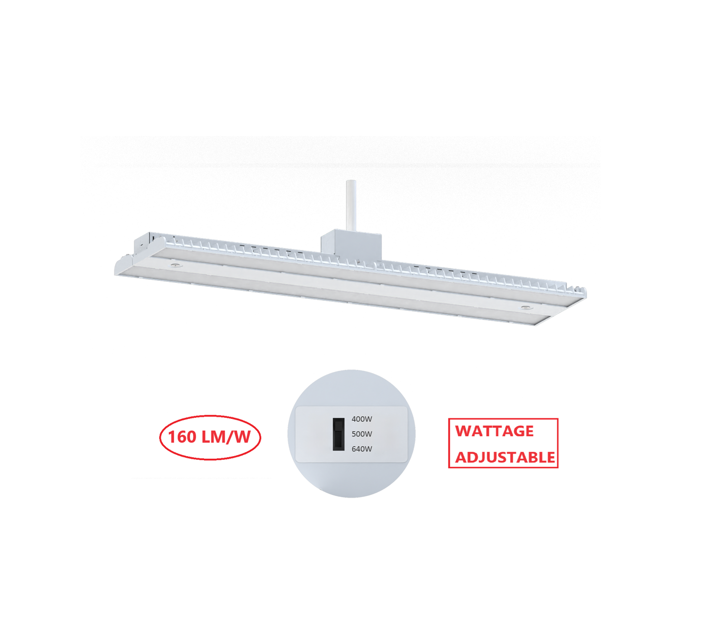 HBW640W LED LINEAR HIGH BAY LIGHT WITH WATTAGE ADJUSTABLE