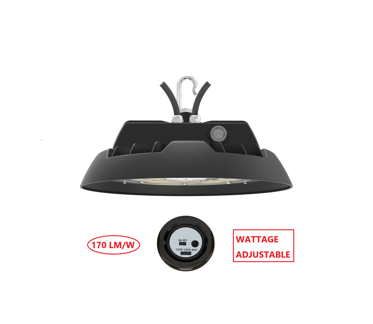 HBT150W LED UFO HIGH  BAY LIGHT WITH WATTAGE ADJUSTABLE