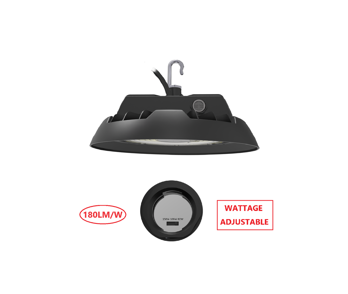 HBT150W LED UFO HIGH  BAY LIGHT WITH WATTAGE ADJUSTABLE
