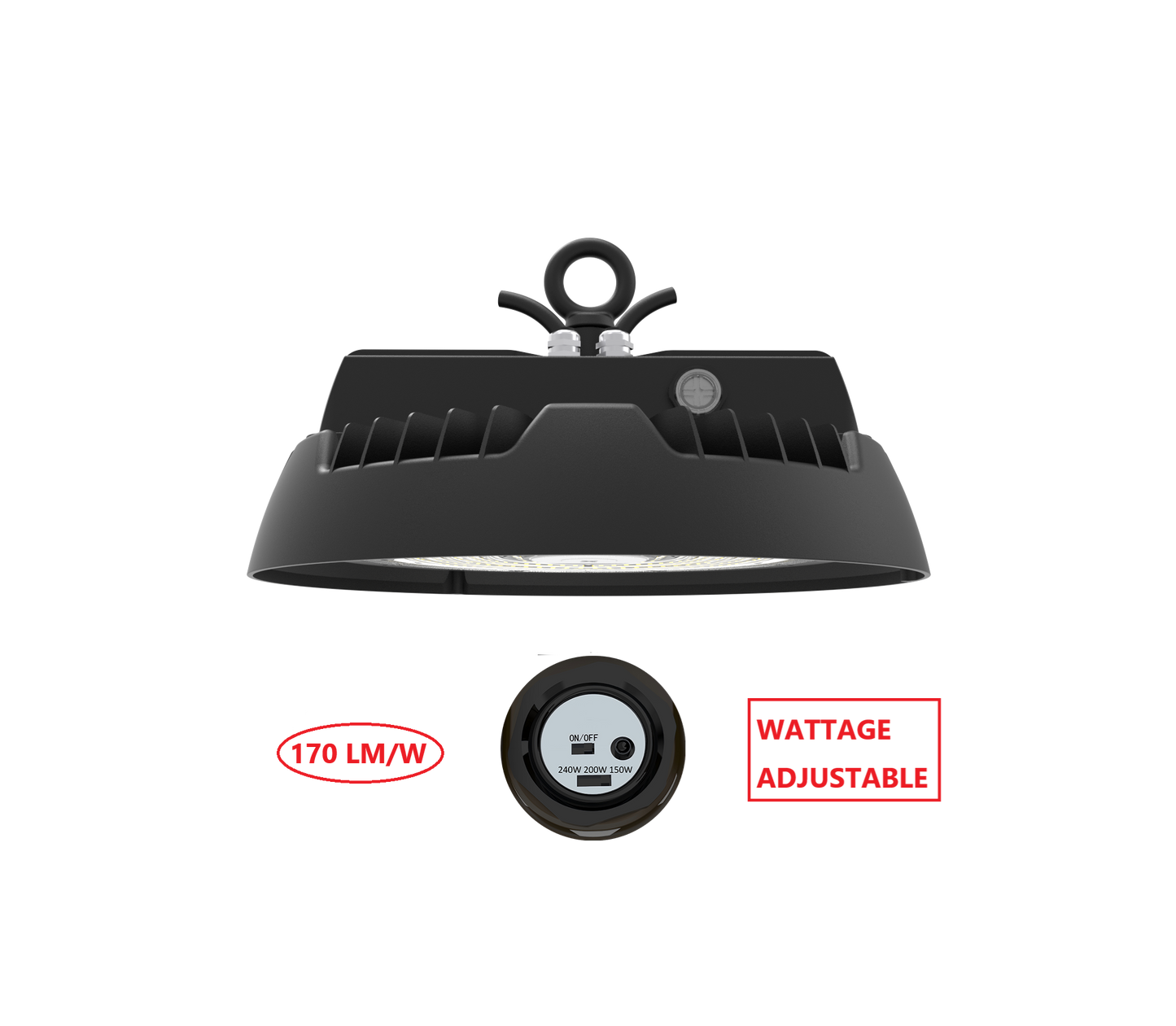HBT240W LED UFO HIGH  BAY LIGHT WITH WATTAGE ADJUSTABLE