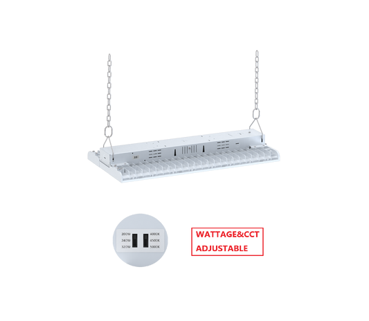 HBW 320W LED LINEAR HIGH BAY LIGHT WITH CCT&WATTAGE ADJUSTABLE